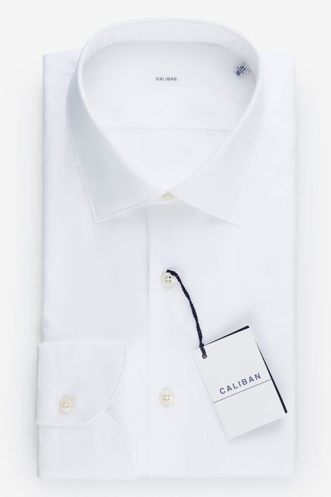 caliban Hemd Herren Caliban Slim Einfarbig 100% Baumwolle kragen Italienisch Lange Ärmel