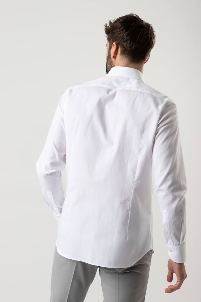 Caliban Hemd Herren Caliban Slim Einfarbig 100% Baumwolle Kragen Französisch Lange Ärmel