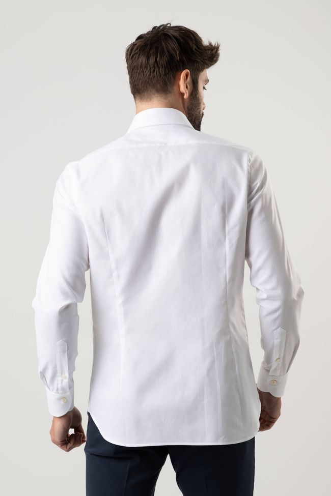 Caliban Hemd Herren Caliban Slim Einfarbig 100% Baumwolle Kragen Französisch Lange Ärmel