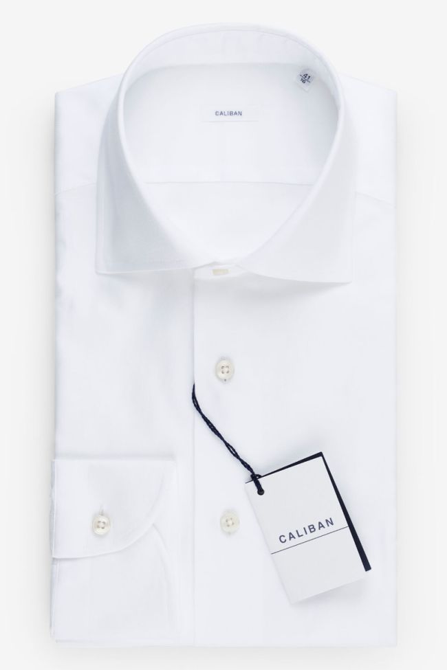 caliban Hemd Herren Caliban Slim Einfarbig 100% Baumwolle kragen Französisch Lange Ärmel