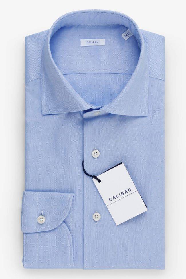 caliban Hemd Herren Caliban Slim Einfarbig 100% Baumwolle kragen Französisch Lange Ärmel