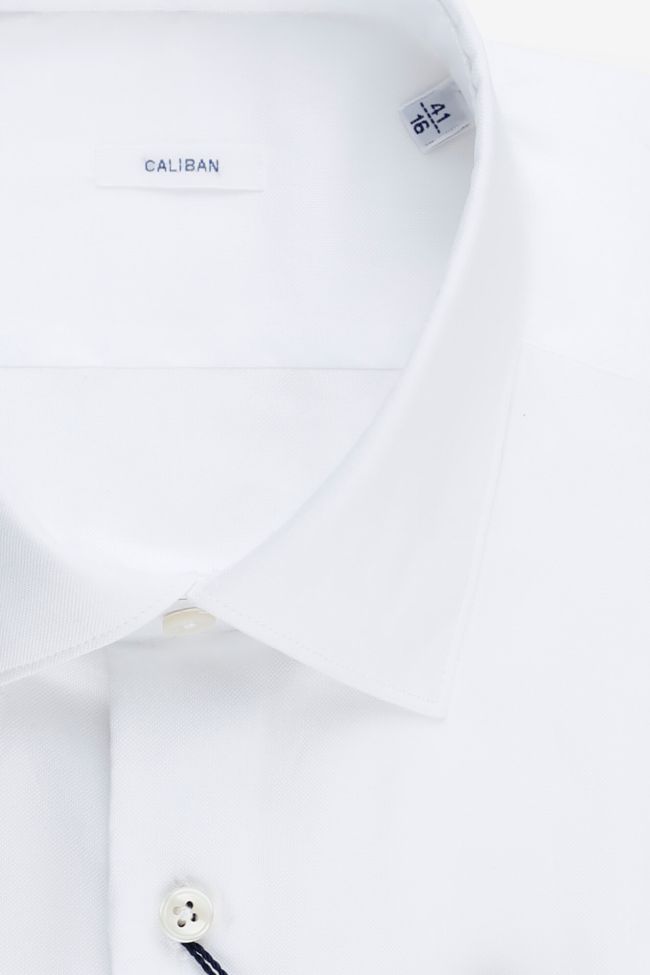 Caliban Hemd Herren Caliban Slim Einfarbig 100% Baumwolle Kragen Italienisch Lange Ärmel