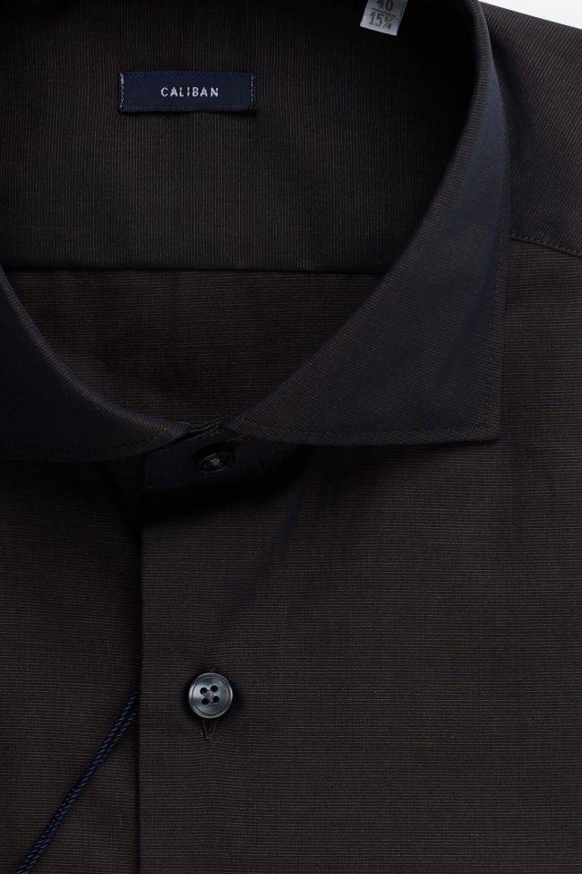 caliban Hemd Herren Caliban Slim Einfarbig 100% Baumwolle kragen Französisch Lange Ärmel