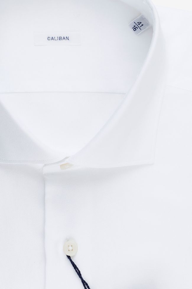 Caliban Hemd Herren Caliban Slim Einfarbig 100% Baumwolle Kragen Französisch Lange Ärmel