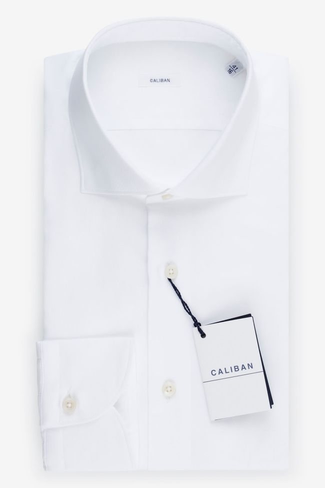 caliban Hemd Herren Caliban Slim Einfarbig 100% Baumwolle kragen Französisch Lange Ärmel