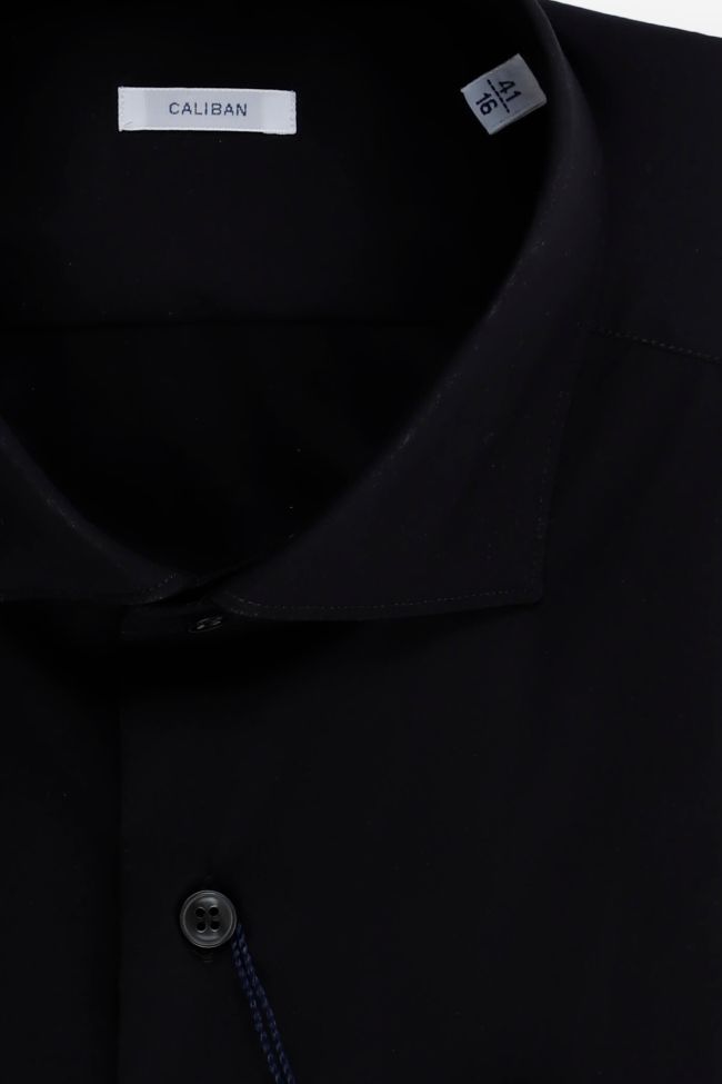 Caliban Hemd Herren Caliban Slim Einfarbig 70% Cotton 27% Pa 3% Ea Kragen Französisch Lange Ärmel