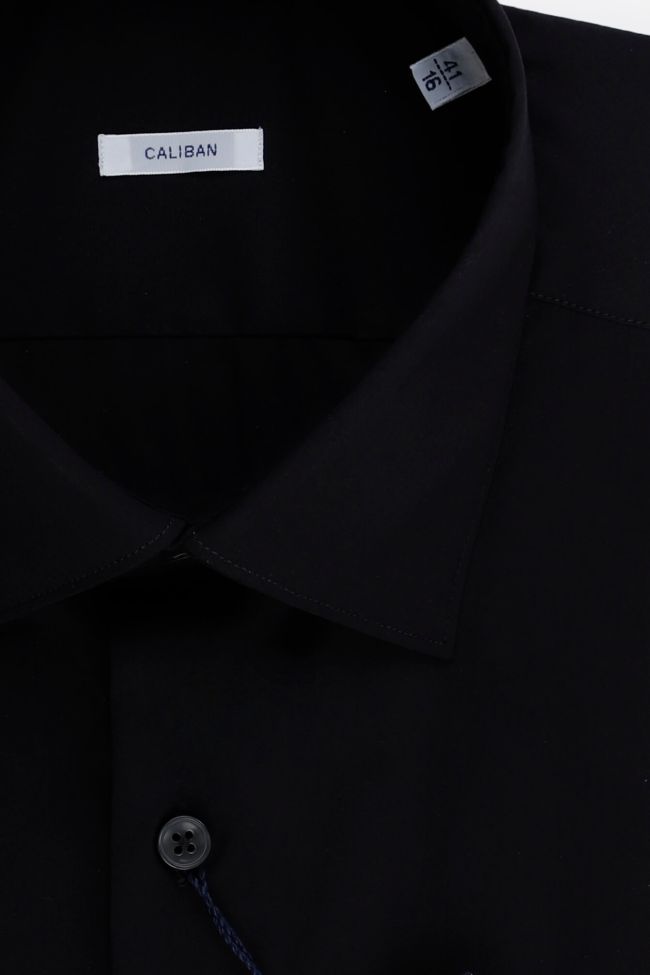 Caliban Hemd Herren Caliban Slim Einfarbig 70% Cotton 27% Pa 3% Ea Kragen Italienisch Lange Ärmel