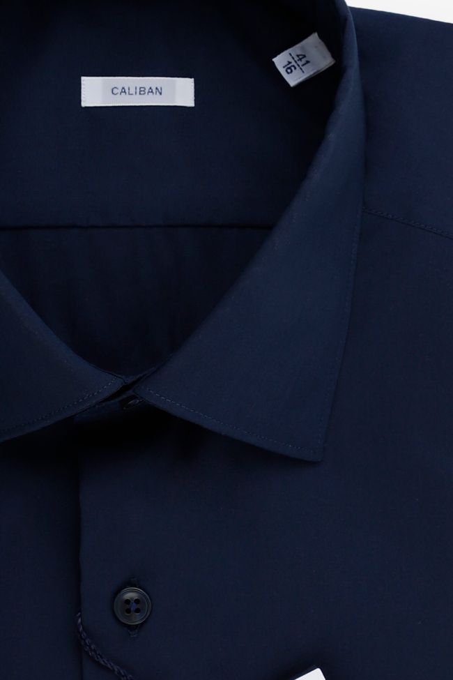 Caliban Hemd Herren Caliban Slim Einfarbig 70% Cotton 27% Pa 3% Ea Kragen Italienisch Lange Ärmel
