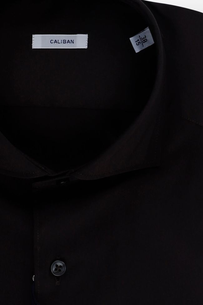 Caliban Hemd Herren Caliban Slim Einfarbig 70% Cotton 27% Pa 3% Ea Kragen Round Lange Ärmel