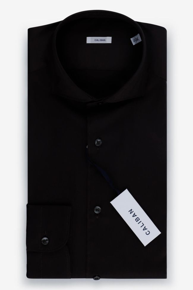 caliban Hemd Herren Caliban Slim Einfarbig 70% cotton 27% pa 3% ea kragen Round Lange Ärmel