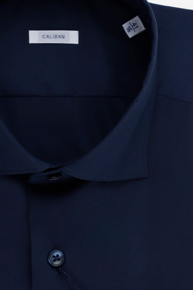 Caliban Hemd Herren Caliban Slim Einfarbig 70% Cotton 27% Pa 3% Ea Kragen Französisch Lange Ärmel