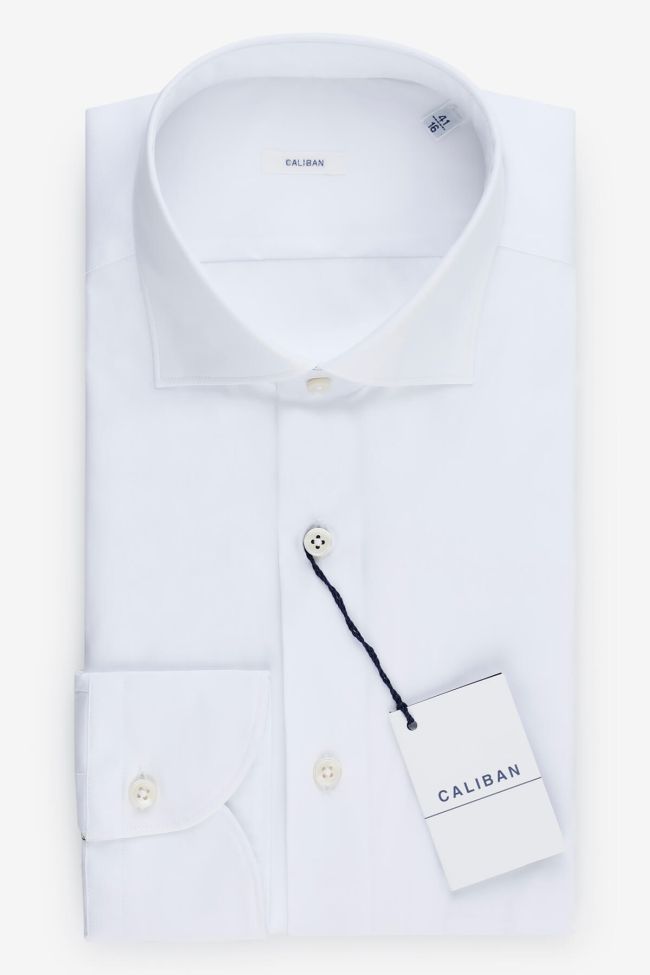 caliban Hemd Herren Caliban Slim Einfarbig 70% cotton 27% pa 3% ea kragen Französisch Lange Ärmel