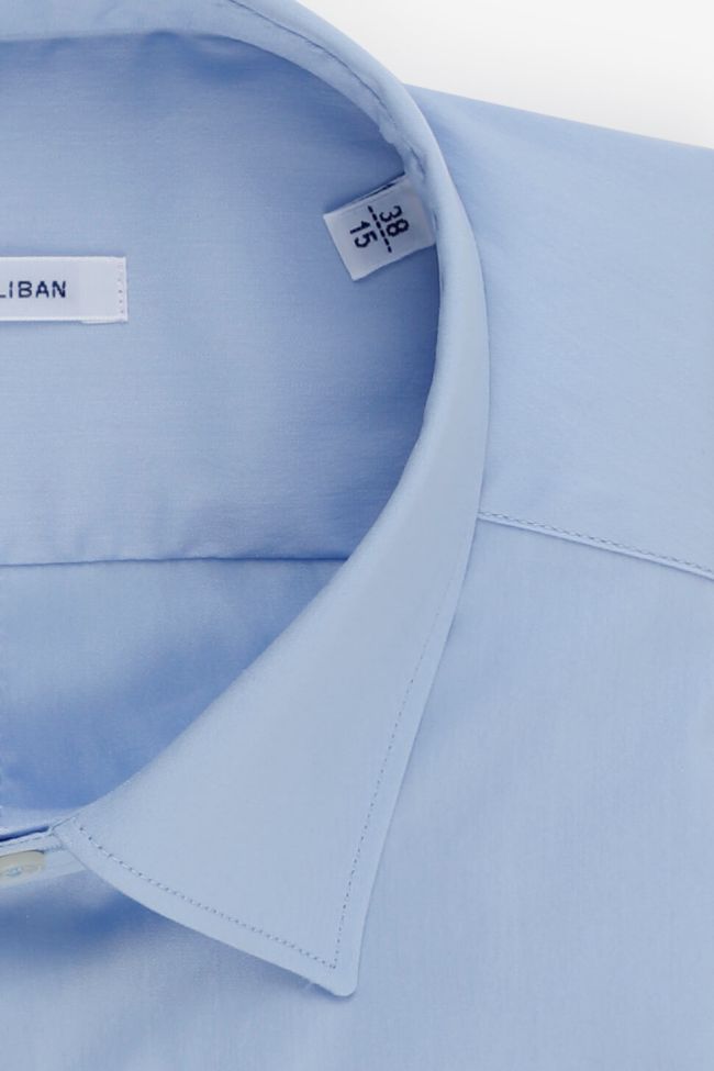 Caliban Hemd Herren Caliban Slim Einfarbig 72% Baumwolle 3% Elastan 25% Pa Kragen Italienisch Lange Ärmel