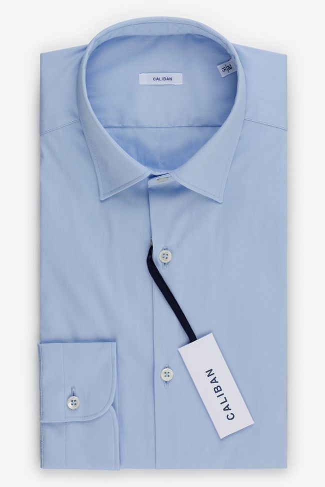 caliban Hemd Herren Caliban Slim Einfarbig 72% Baumwolle 3% elastan 25% pa kragen Italienisch Lange Ärmel