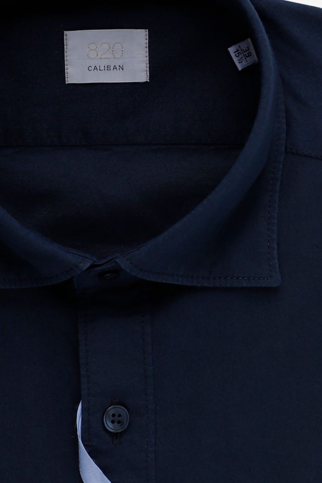 Caliban Hemd Herren Caliban Slim Einfarbig 97% Baumwolle 3% Elastan Kragen Französisch Lange Ärmel