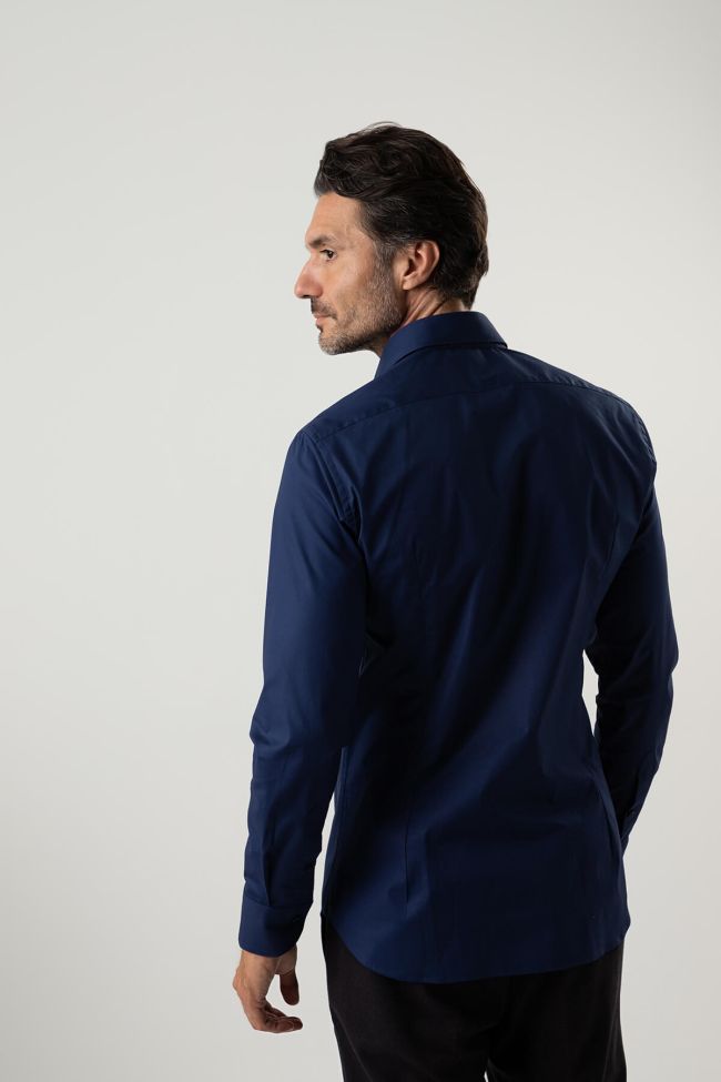 Caliban Hemd Herren Caliban Slim Einfarbig 97% Baumwolle 3% Elastan Kragen Italienisch Lange Ärmel