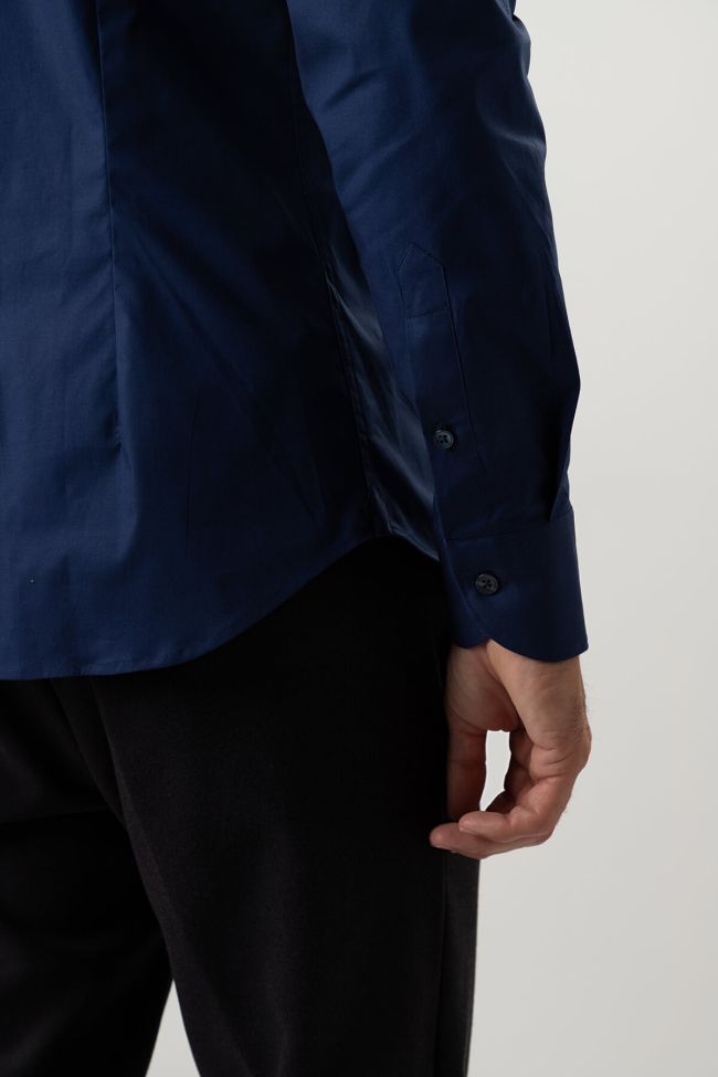 Caliban Hemd Herren Caliban Slim Einfarbig 97% Baumwolle 3% Elastan Kragen Italienisch Lange Ärmel