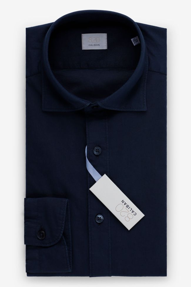 caliban Hemd Herren Caliban Slim Einfarbig 97% Baumwolle 3% elastan kragen Französisch Lange Ärmel