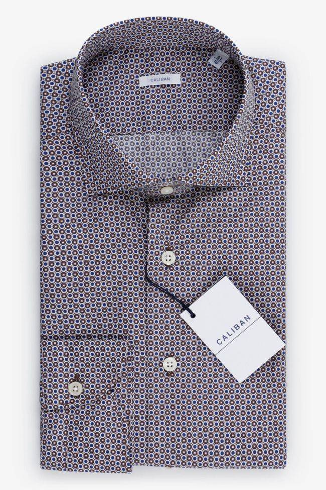 caliban Hemd Herren Caliban Slim Halb Unifarben 100% Baumwolle kragen Französisch Lange Ärmel