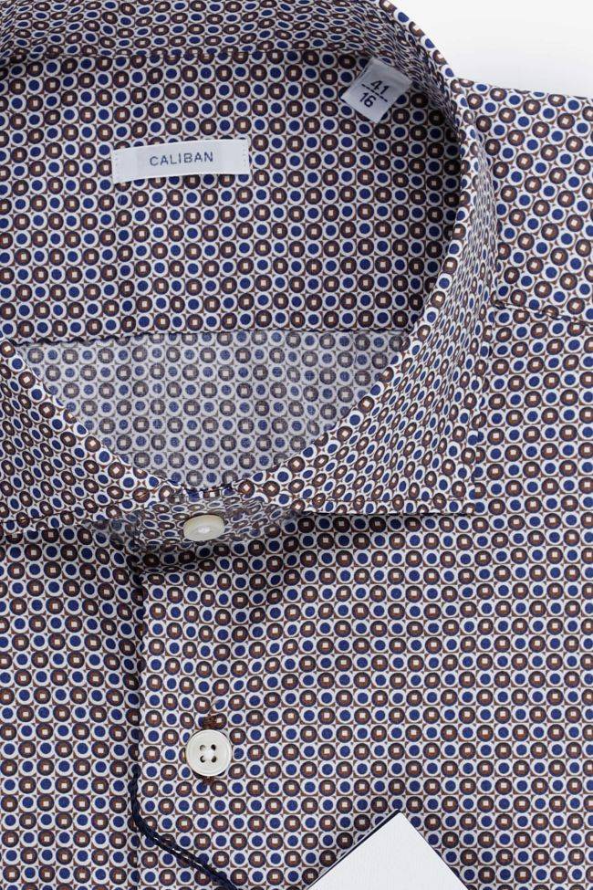 Caliban Hemd Herren Caliban Slim Halb Unifarben 100% Baumwolle Kragen Französisch Lange Ärmel