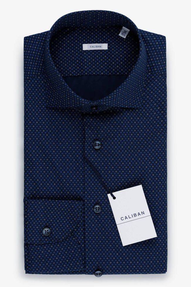 caliban Hemd Herren Caliban Slim Halb Unifarben 100% Baumwolle kragen Französisch Lange Ärmel