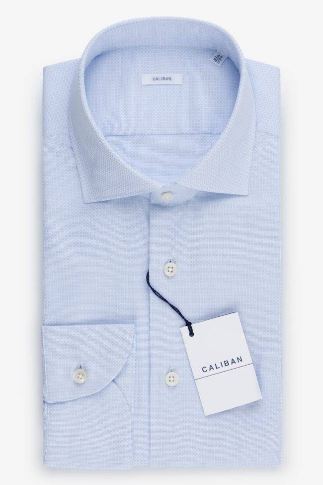 caliban Hemd Herren Caliban Slim Halb Unifarben 100% Baumwolle kragen Französisch Lange Ärmel