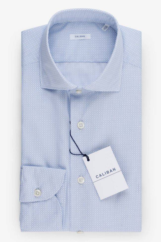 caliban Hemd Herren Caliban Slim Halb Unifarben 100% Baumwolle kragen Französisch Lange Ärmel
