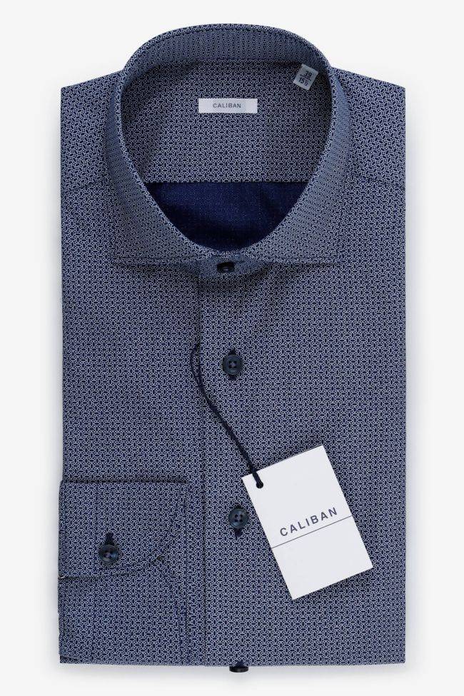 caliban Hemd Herren Caliban Slim Halb Unifarben 100% Baumwolle kragen Französisch Lange Ärmel