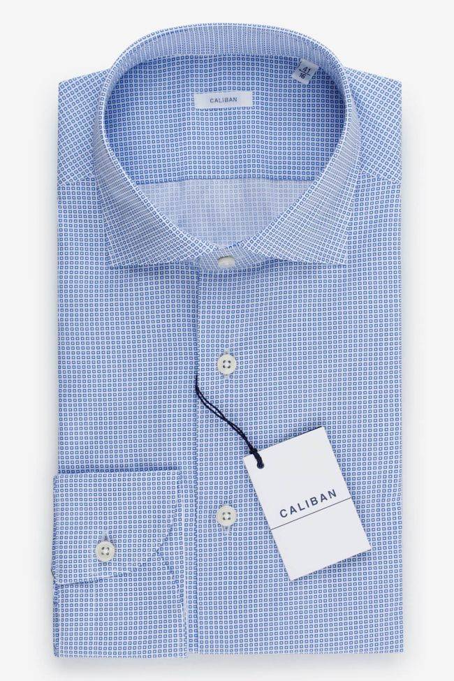 caliban Hemd Herren Caliban Slim Halb Unifarben 100% Baumwolle kragen Französisch Lange Ärmel