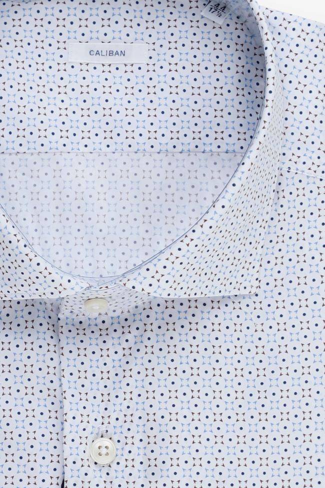 Caliban Hemd Herren Caliban Slim Halb Unifarben 72% Baumwolle 3% Elastan 25% Pa Kragen Französisch Lange Ärmel