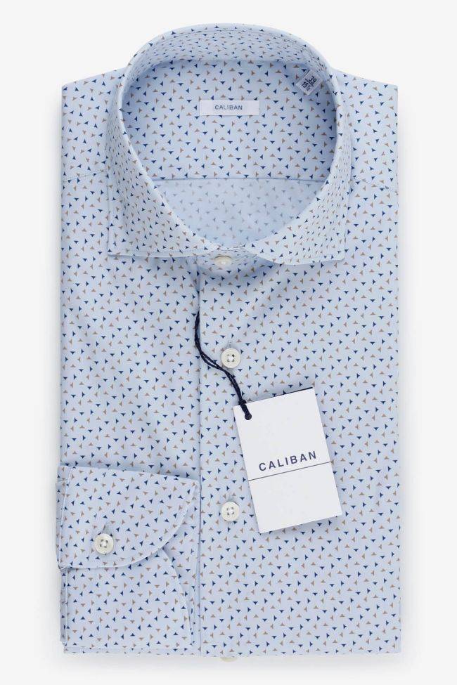 caliban Hemd Herren Caliban Slim Halb Unifarben 72% Baumwolle 3% elastan 25% pa kragen Französisch Lange Ärmel