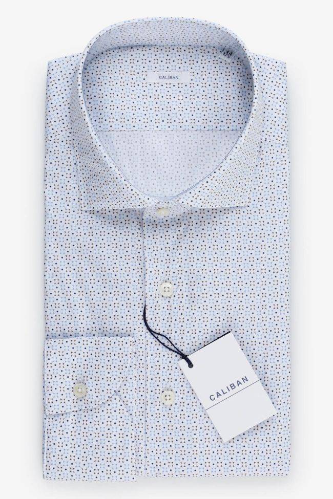 caliban Hemd Herren Caliban Slim Halb Unifarben 72% Baumwolle 3% elastan 25% pa kragen Französisch Lange Ärmel