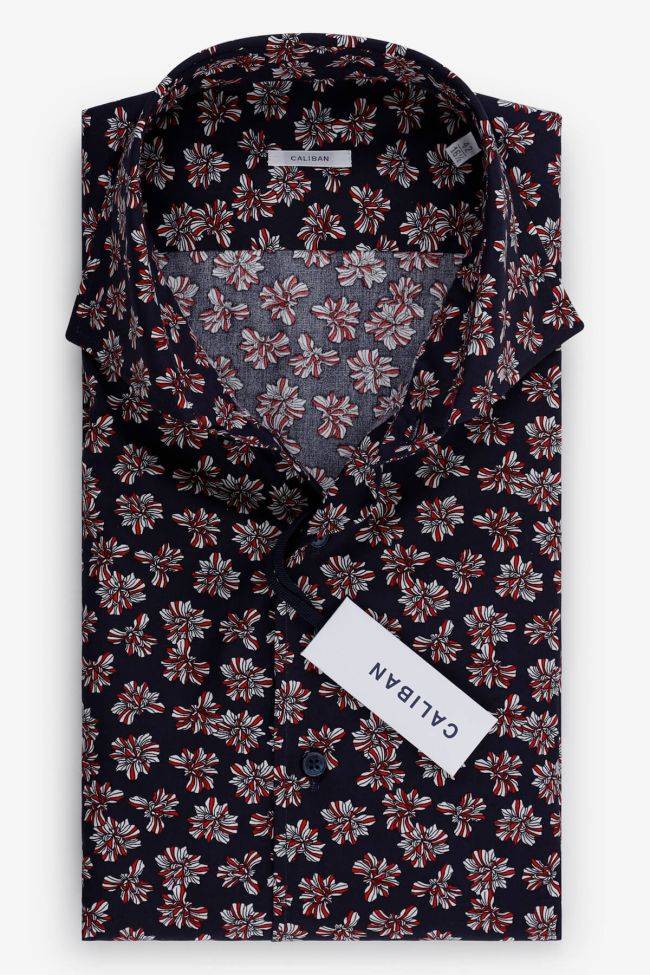 caliban Hemd Herren Caliban Slim Muster 100% Baumwolle kragen Französisch Lange Ärmel