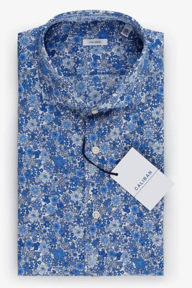 caliban Hemd Herren Caliban Slim Muster 97% Baumwolle 3% elastan kragen Französisch Lange Ärmel