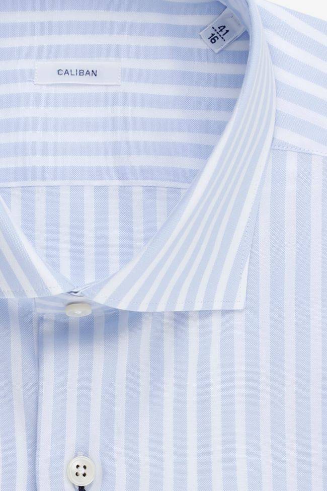 Caliban Hemd Herren Caliban Slim Streifen 100% Baumwolle Kragen Französisch Lange Ärmel