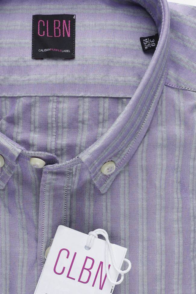 Caliban Hemd Herren Caliban Slim Streifen 100% Baumwolle Kragen Button-Down Lange Ärmel