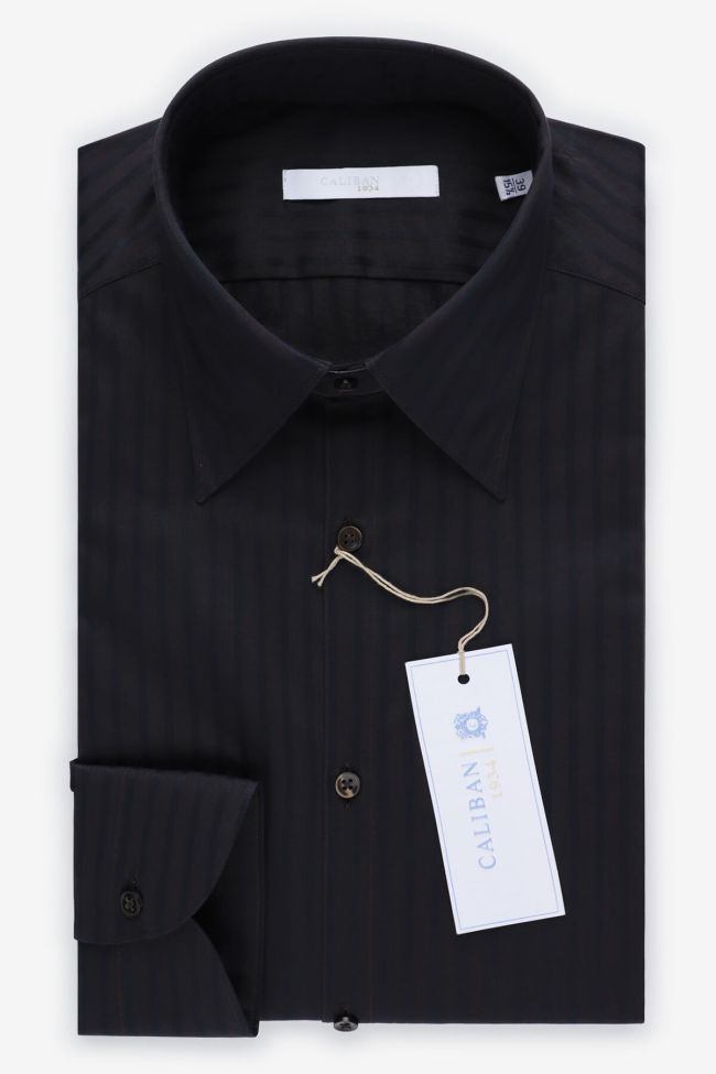 caliban Hemd Herren Caliban Slim Streifen 97% Baumwolle 3% elastan kragen Italienisch Lange Ärmel