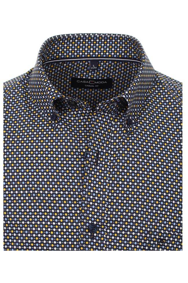 Casamoda Hemd Herren Casamoda Classic Muster Kragen Button-Down Kurze Ärmel