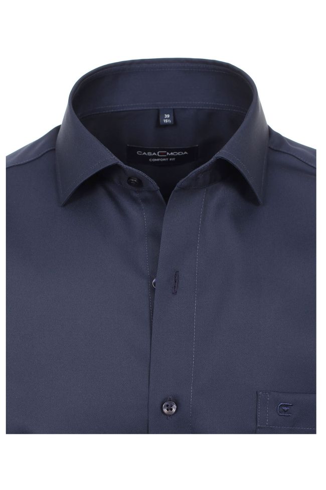 Casamoda Hemd Herren Casamoda Comfort Bügelfreie Einfarbig Kragen Französisch Lange Ärmel