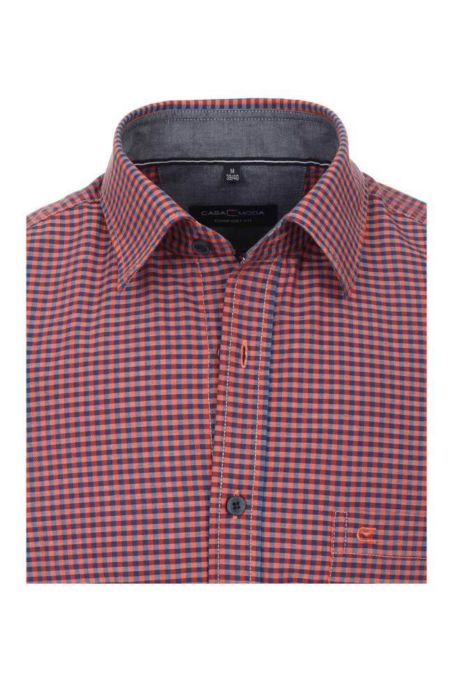 Casamoda Hemd Herren Casamoda Comfort Karo Kragen Französisch Kurze Ärmel