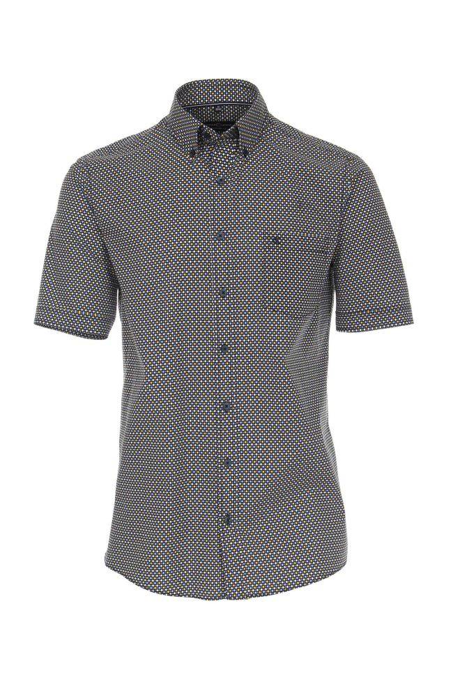 casamoda Hemd Herren Casamoda Comfort Muster kragen Button-Down Kurze Ärmel