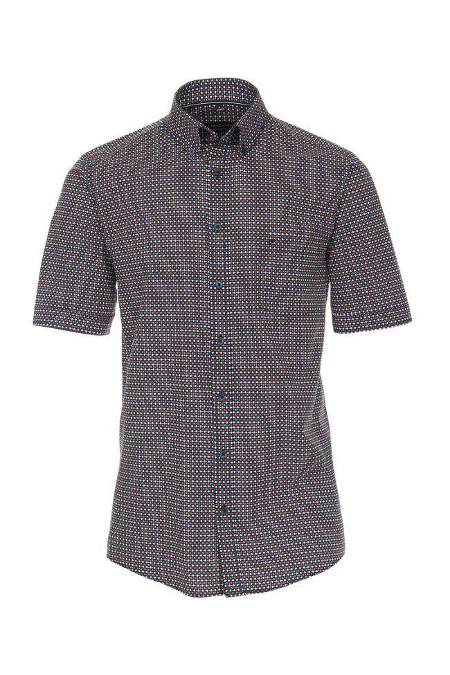casamoda Hemd Herren Casamoda Comfort Muster kragen Button-Down Kurze Ärmel
