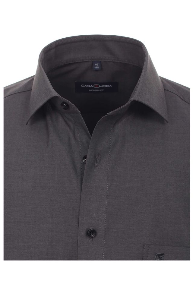 Casamoda Hemd Herren Casamoda Regular Bügelfreie Einfarbig Kragen Französisch Kurze Ärmel