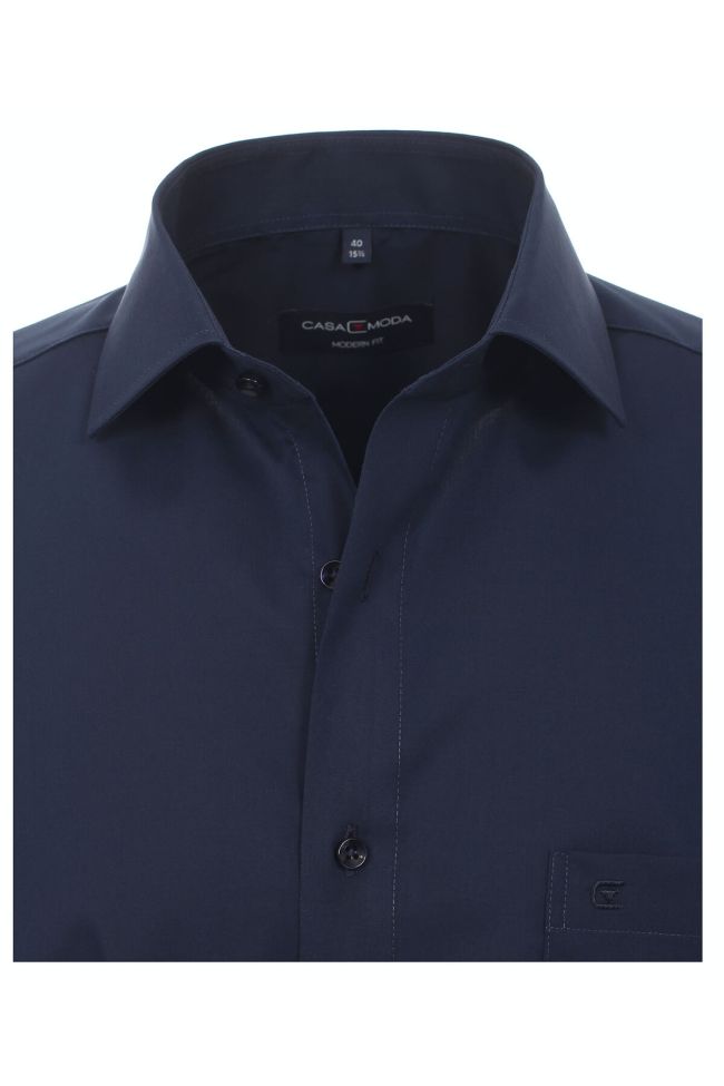 Casamoda Hemd Herren Casamoda Regular Bügelfreie Einfarbig Kragen Französisch Kurze Ärmel