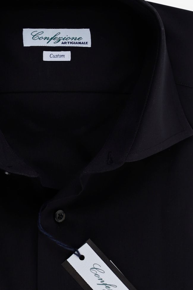 Confezione Artigianale Hemd Herren Confezione Artigianale Regular Einfarbig 100% Baumwolle Kragen Französisch Lange Ärmel