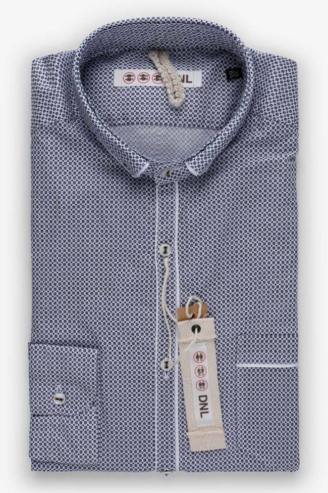 dnl Hemd Herren DNL Slim Halb Unifarben 100% Baumwolle kragen Button-Down Lange Ärmel
