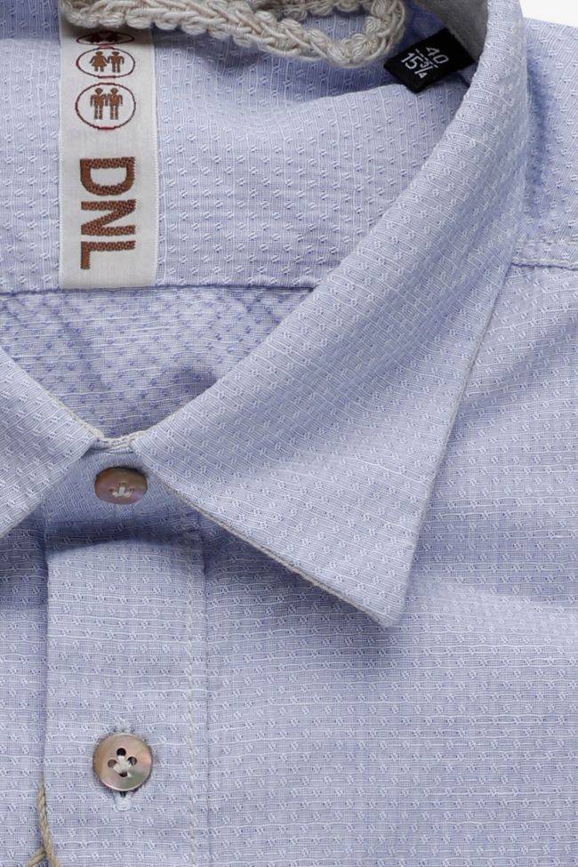 Dnl Hemd Herren DNL Slim Halb Unifarben 90% Baumwolle 10% Leinen Kragen Italienisch Lange Ärmel