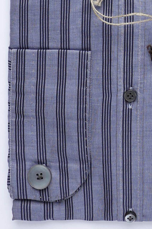 Dnl Hemd Herren DNL Slim Streifen 100% Baumwolle Kragen Französisch Lange Ärmel