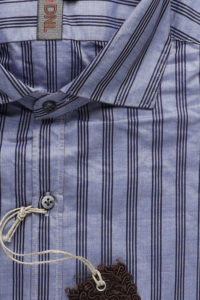 Dnl Hemd Herren DNL Slim Streifen 100% Baumwolle Kragen Französisch Lange Ärmel