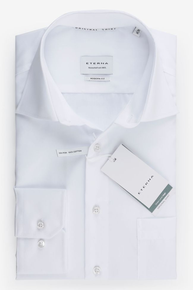 eterna Hemd Herren Eterna Classic Bügelfreie Einfarbig 100% Baumwolle kragen Französisch Lange Ärmel